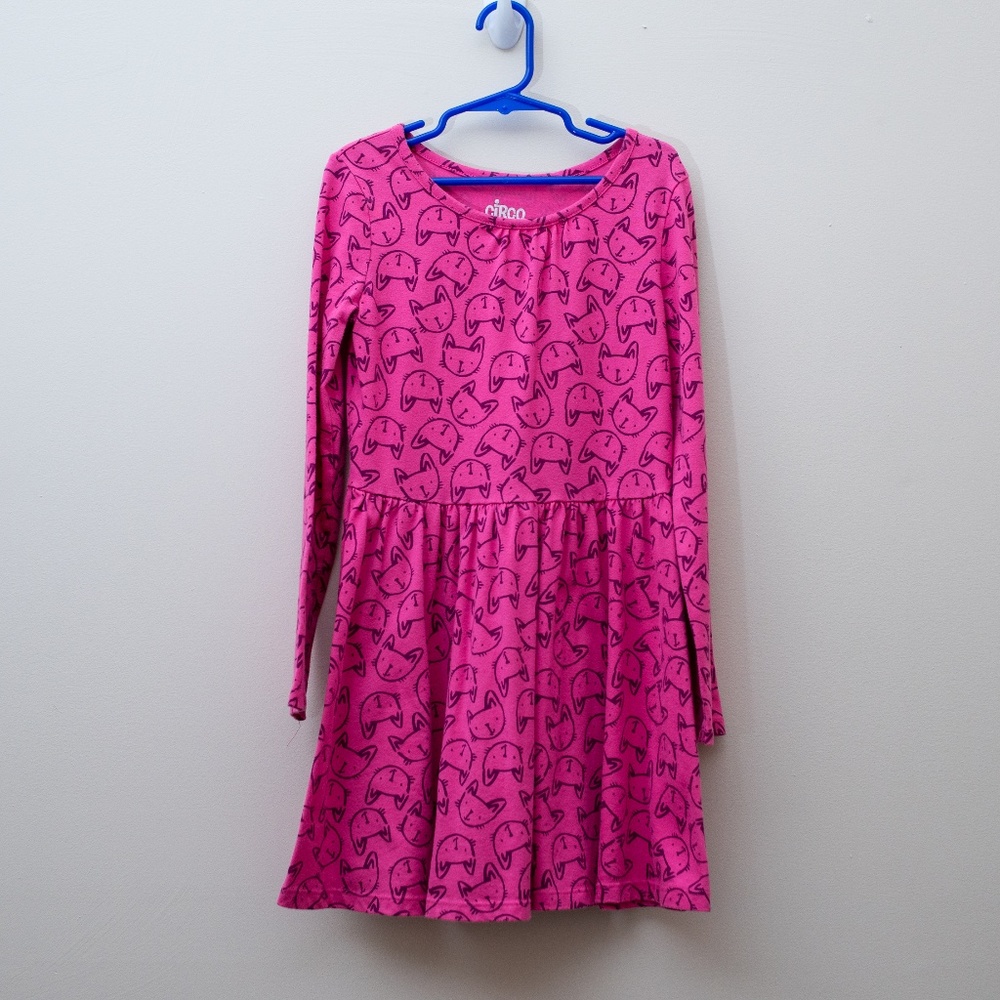 ⚡️ Pink Long Sleeve Cat Dress